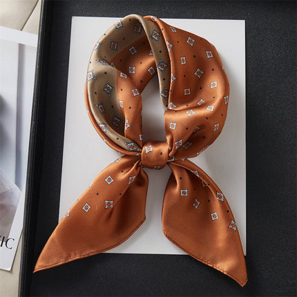 100% Mulberry Silk Silk Scarf 65x 65 Medium Square Scarf Women's Spring and Autumn Matching Shirt Neck Protection Scarf Decorative Thin