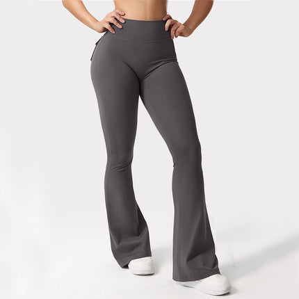 Pocket Yoga Pants Women's Peach Bell Pants Women's High Waist Hip-lifting Sports Tight Pants Quick-drying Yoga Fitness Pants