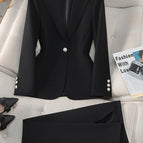 8502 Black Top Wide Leg Pants / 4 XL