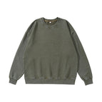 Army green-washed crew neck sweatshirt / S
