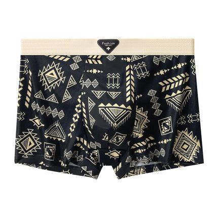Men's Boxer Briefs American Retro Fashion Trendy Skin-Friendly Breathable Youth Mid-Rise Shorts Wholesale