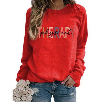 Foreign trade supply therapy printed round neck jacket sweater European size women's coat long sleeve cross-border autumn and winter
