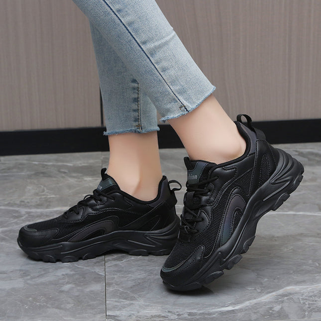 Cloth Shoes for Women in Spring, Breathable, Lightweight, Soft-Soled, All-Black Sports Shoes, Non-Tiring Work Shoes for Mothers