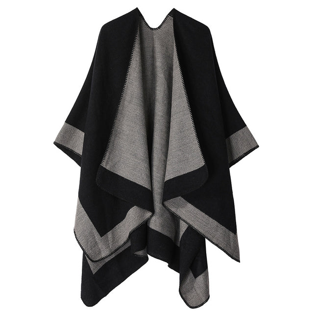 European and American plain striped warm Joker shawl outer autumn and winter office blanket imitation cashmere scarf in stock wholesale