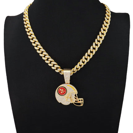 Diamond-encrusted Olive Cap Pendant Cuban Chain Necklace European and American Hip Hop Exaggerated Necklace Punk Clavicle Chain Necklace Chain