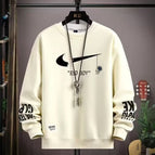 Round neck sweatshirt with broken hook apricot / (s size) weight 70-85