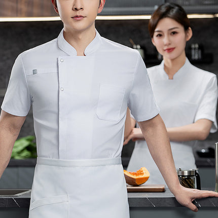 Stretch Quick-drying Summer Breathable Chef Work Clothes Short-sleeved Hotel High-end Men's Western Restaurant Baking Women's Clothes Long-sleeved