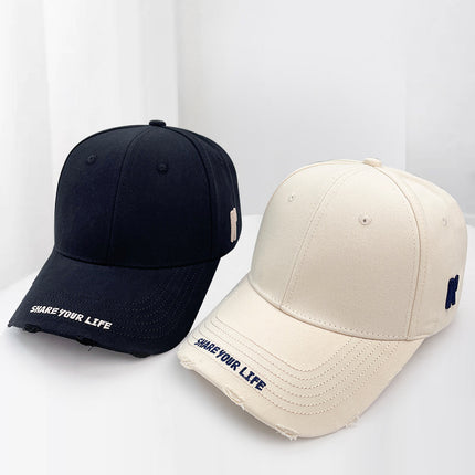 South Korea Simple Embroidered Letter Baseball Cap Women's Spring Korean Style Face Small All-match Sunshade Sunscreen Cap for Men