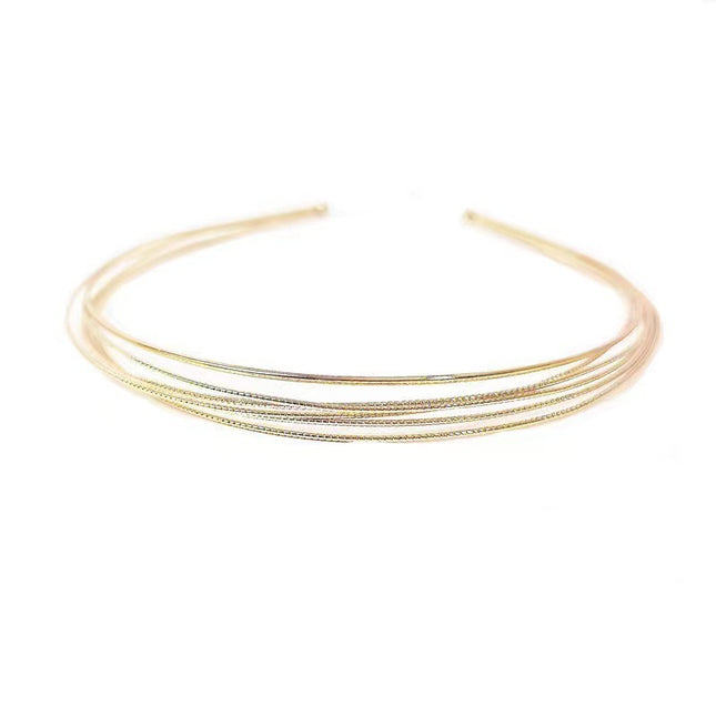 Bright Silk Golden Hair Hoop Four Seasons All-match Simple Thin Headband Out of Mori Series Factory Direct Supply Sweet Face Washing Hair Accessories