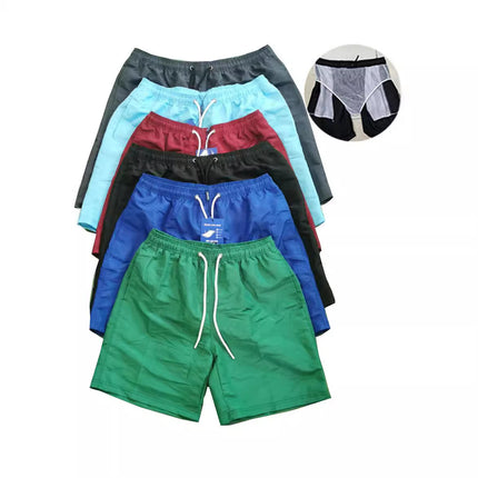 Men's Quarter Beach Pants Casual Seaside Three-Quarter Pants Swimming Shorts Loose Boxer Briefs
