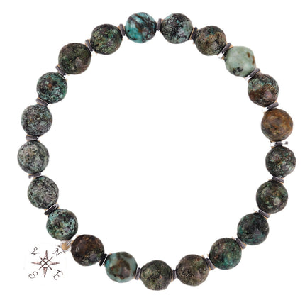 New Amazon Bracelet Graduation Season Pure Color Zebra Redstone Powder Crystal African Turquoise Compass Bracelet