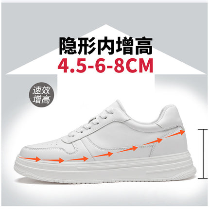 Breathable invisible inner height 8CM men's shoes spring soft-soled board shoes men's casual youth lightweight breathable height 6CM