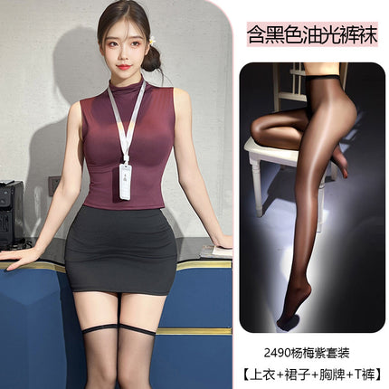 Pxfs Sexy Intimates Pure Secretary Hip Skirt Stewardess Uniform No Need to Take Off Qqny Sexy Intimates Fun Female Abstinence System 2490