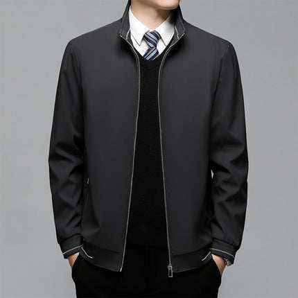 Spring 2025 New Business Middle-aged Casual Jacket Coat Men's Dad Top Middle-aged Baseball Tie Clip