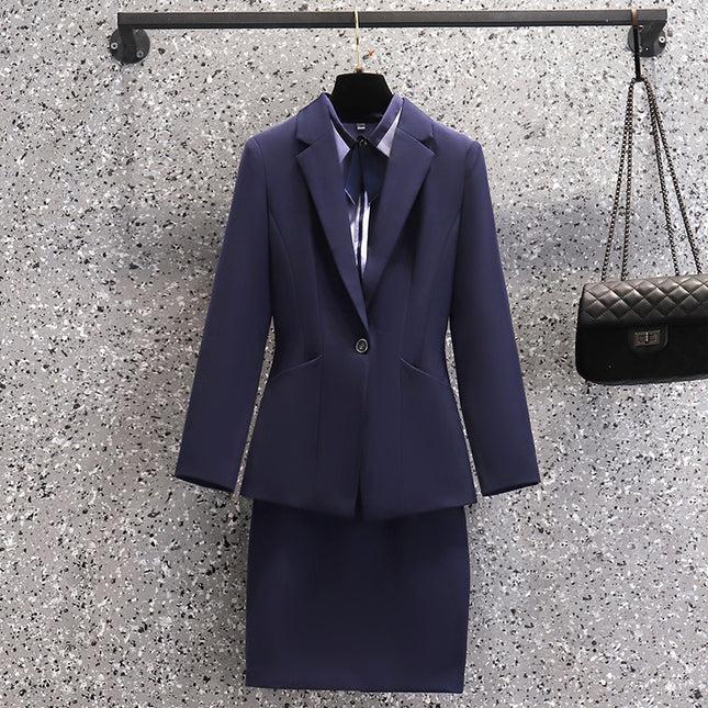 Professional suit Women's Autumn and Winter Suit Dress Temperament Beauty Salon Work Clothes High-end Sales Department Front Desk Suit Fixation