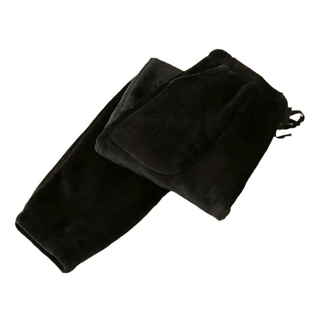 Extra thick 400g women's pajama pants winter coral fleece flannel home pants can be worn outside ankle-tied warm pants