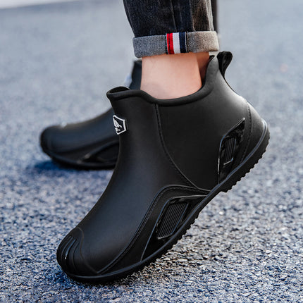 Cross-Border Short-Tube Rain Boots for Men 2025 New Model Kitchen Work Rubber Shoes Wear-Resistant Waterproof Non-Slip Lightweight Water Shoes Rain Boots