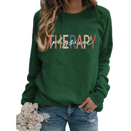 Foreign trade supply therapy printed round neck jacket sweater European size women's coat long sleeve cross-border autumn and winter