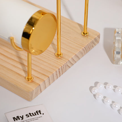 Creative Solid Wood Suede Watch Bracelet Display Rack Hair Ring Bracelet Storage Rack Counter Stepped Jewelry Jewelry Rack