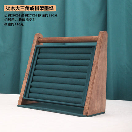 Black Walnut Color Ring Display Stand Large Triangle Ring Earrings Necklace Jewelry Storage Rack Live Props