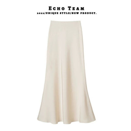 French Satin Dape Elegant Skirt 2025 New Summer Women's Mid-length Royal Sister Style Fishtail Skirt