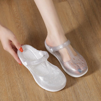 Hole Shoes Women's Summer New Sandals Breathable Hollow Out Jelly Sandals and Slippers Nurst Shoes Women's Baotou Non-slip Garden
