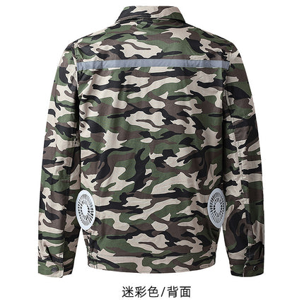 Pure Cotton Welder's Clothing with Fan Clothes Cooling Air Conditioning Clothing Men's Summer Heat Prevention Fan Clothing Refrigeration Labor Protection Work Clothes