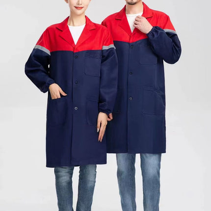 Coat Work Clothes, Wear-Resistant, Dirt-Resistant, Thickened Outer Coveralls, Anti-Dirty Clothes, Mid-Length Work Clothes, Labor Protection Clothes, Custom-Made Coat