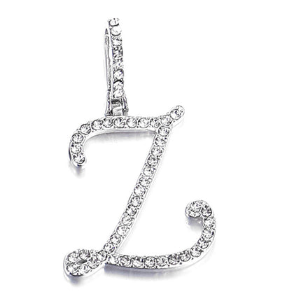 Foreign trade popular products full diamond hip hop jewelry grass letter pendant melon seed buckle Cuban chain accessories Amazon exclusive