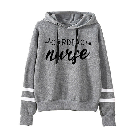 Foreign Trade Cross-border European and American Cardiac Nurse Printed Striped Parallel Bars Hoodie Men's and Women's European Code plus size