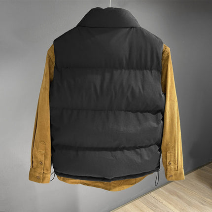 2024 Autumn and Winter New Men's Vest Loose Casual All-match Vest Warm Walls Cotton-padded Clothes Cotton-padded Coat Trendy