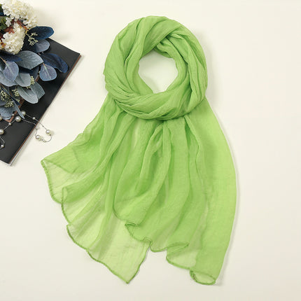 New Pure Color 30D Chiffon Silk Scarf, Fashionable Oversized Chiffon Beach Towel, Travel Sun Protection Gauze Scarf, Spot Wholesale