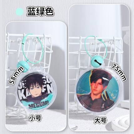 Round Badge Holder Box 58mm 75mm Badge Case Transparent Acrylic Portable Storage Box