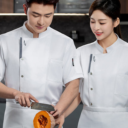 Summer Thin Breathable Net Short-sleeved Chef Clothes Catering Hotel Restaurant Canteen Cake Baking Work Clothes Kitchen Clothes
