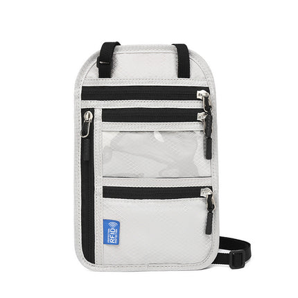 Cross-border travel abroad hanging neck ID bag RFID anti-theft brush passport bag passport holder certificate protection case anti-magnetic bag