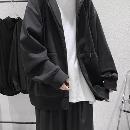 Early Autumn Hooded Sweatshirts for Men and Women, Winter Velvet New Korean Style Trendyy Tops, Casual Cardigan Zipper Jackets