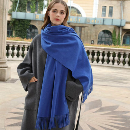 Wool Scarf Women's Winter High-End Couple Scarf Solid Color Easiest for Match 2025 New Korean Cashmere Scarf Wholesale