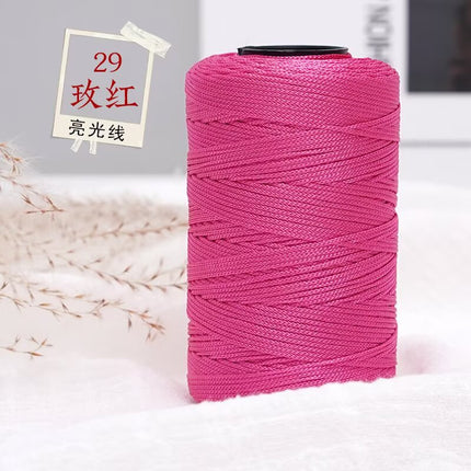 Bright Silk Thread 1mm Thin Thread for Crocheting Bouquets, Bags, Shoes, Handmade 100g Factory Direct Wholesale Knitting Thread