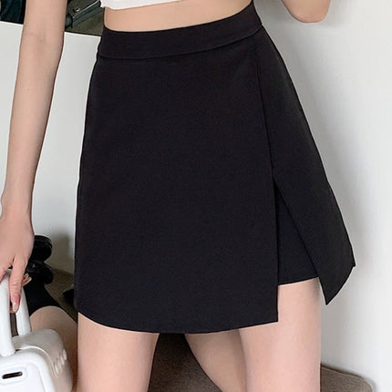 plus size chubby girl Solid Color Light Mature Style Slit A- line Skirt Pants Women's 2024 Summer Watch High Waist Slimming Skirt