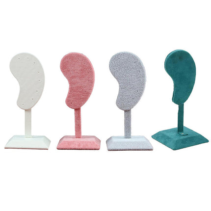 Jewelry Display Stand for Earrings, Ear Studs, and Ear Pendants; Jewelry Storage and Viewing Display Props with Velvet and Pu Stand
