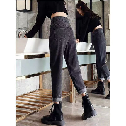 High Waist Harlan Jeans Women's Fashion All-match New Loose Cropped Straight Carrot Pants