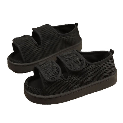 Men's and women's Velcro adjustable opening slippers swollen feet non-slip open toe easy to clean indoor post-surgery non-slip slippers
