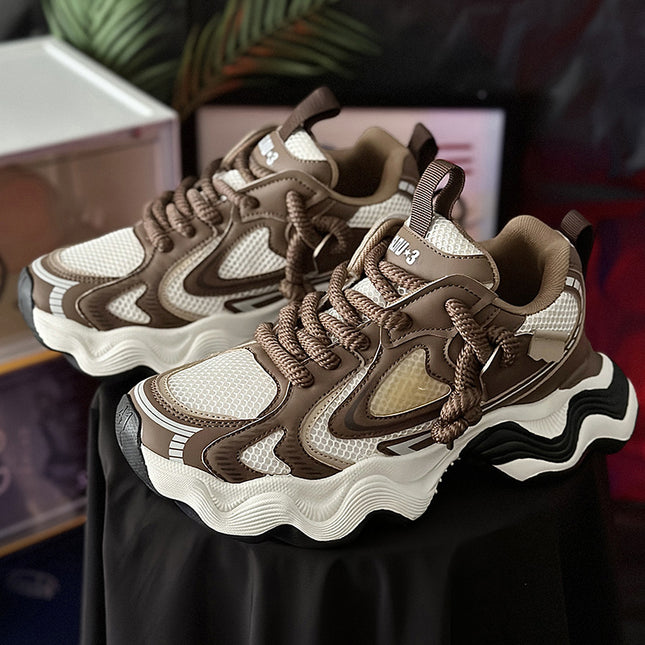 Men's Trendy Shoes 2026 Spring New Style Height-Increasing Breathable Casual Sports Internet Celebrity Dad Shoes Men's Shoes