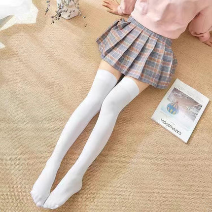 Silicone Non-slip Anti-drop Slimming Shallow Socks Spring and Summer Mid-tube Silk Stockings Half-knee Socks Thin Japanese Style Stockings for Women