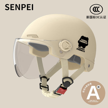 Factory 3C certification battery electric car helmet men's and women's four seasons universal helmet summer sunscreen breathable half helmet