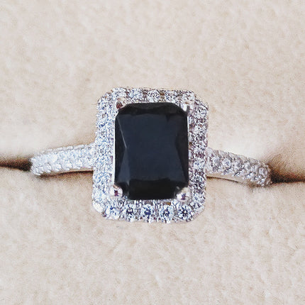 Ring Gemstone Women's Design Niche Fashion Creative Multi-Color Diamond Zircon Rectangular Shape Factory Direct Sale R1997