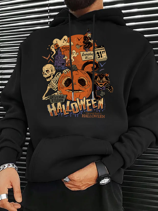 Men's Casual Letter-Print Hoodie