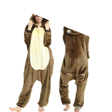 Manufacturer's Flannel Cartoon One-Piece Animal Pajamas for Children and Adults, Unicorn, Dinosaur, Pegasus Pajamas, Couple Style