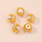 21. small purple hollow lotus lantern beads with blessing character 9mm