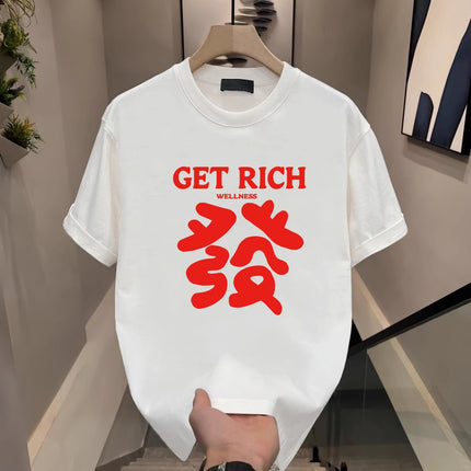 Exclusively for Overseas Wholesale~ Heavyweight Pure Cotton Short-Sleeve T-Shirt for Men, Summer 2026 New Style, Trendy Chinese Style for Men and Women, Couple Style